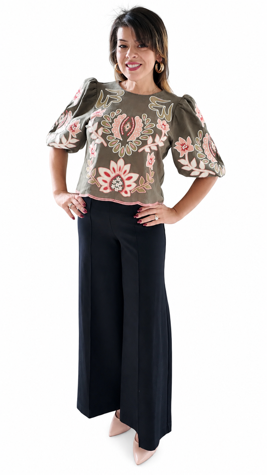 The Heirloom Garden Suede Top by THML