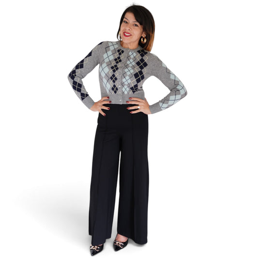 Serena Intarsia Argyle Cardigan by 525 America