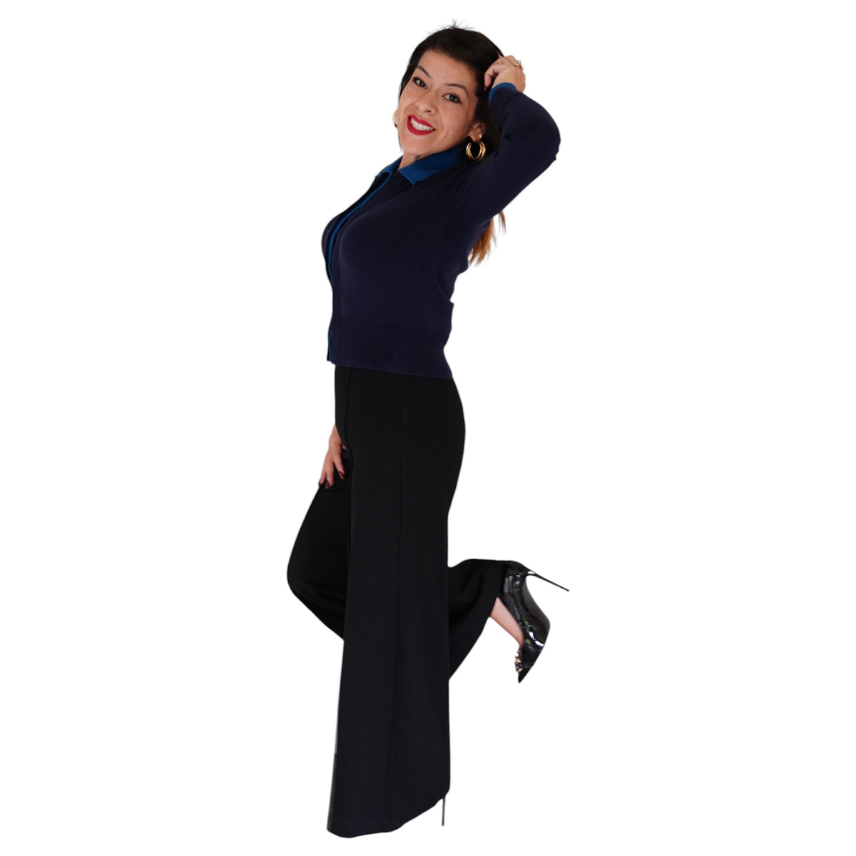 Priscilla Double Layer Polo Cardigan by 525 America