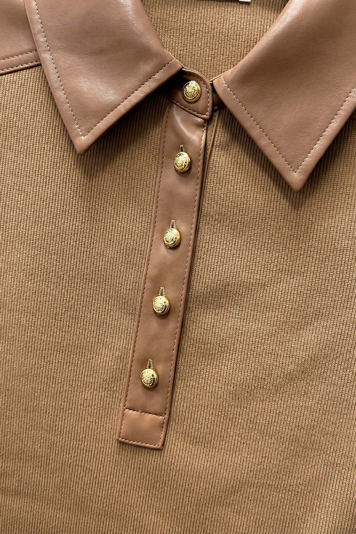 The Executive Faux Leather Trim Polo