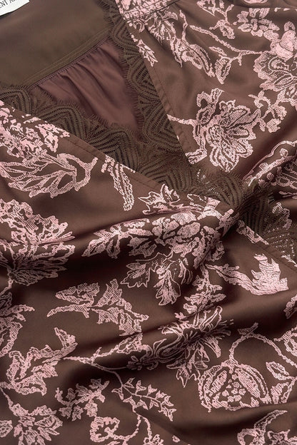 The Juliette Floral Blouse in Brown/Pink