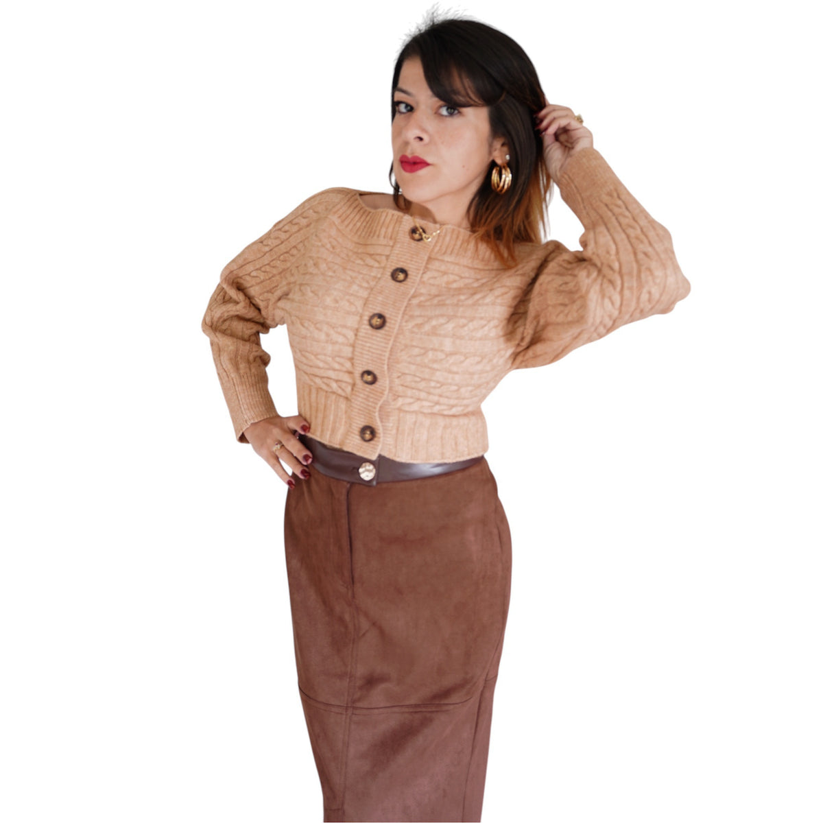 Off- Shoulder Cardigan Sweater Top