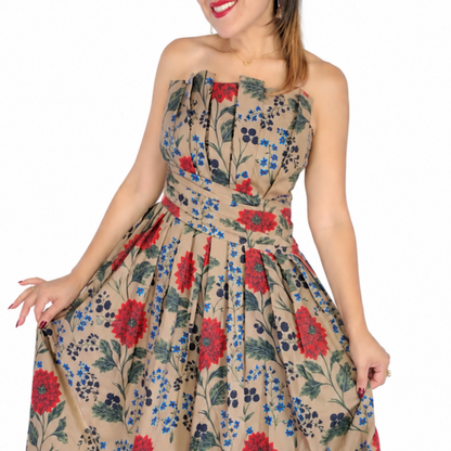Beatrice Midi Dress in Camel