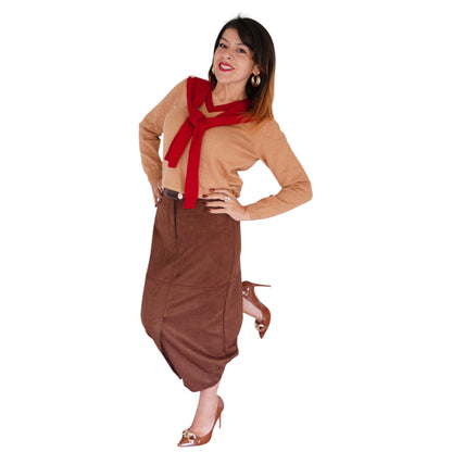 Cerise: Cotton Shawl V- Neck Pullover by 525 America