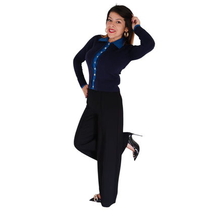 Priscilla Double Layer Polo Cardigan by 525 America