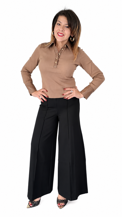 The Executive Faux Leather Trim Polo