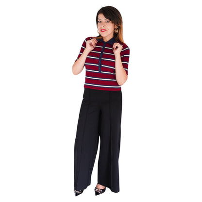 Imogen Rib Stripe Fitted Polo by 525 America