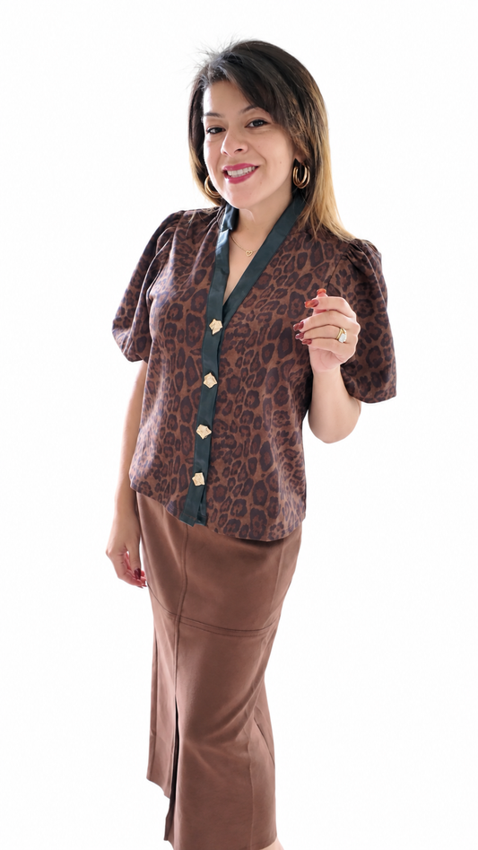 The Gold Standard Leopard Top by THML