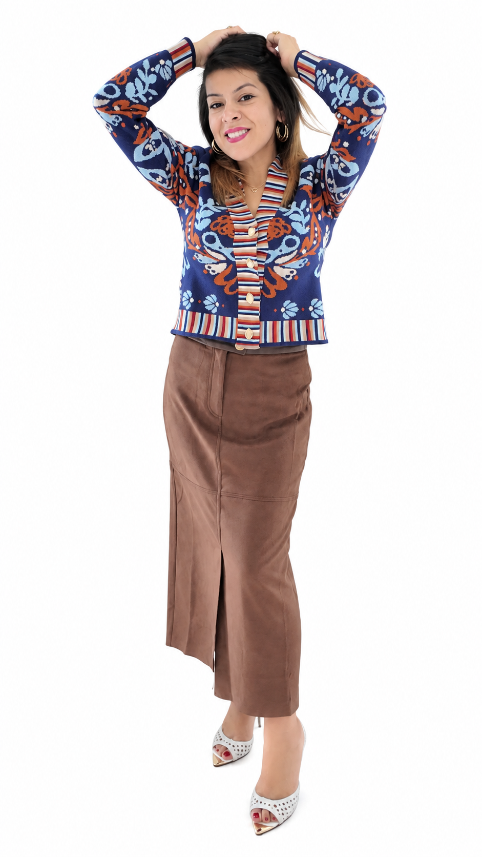 The Astoria Suede Midi Skirt by THML