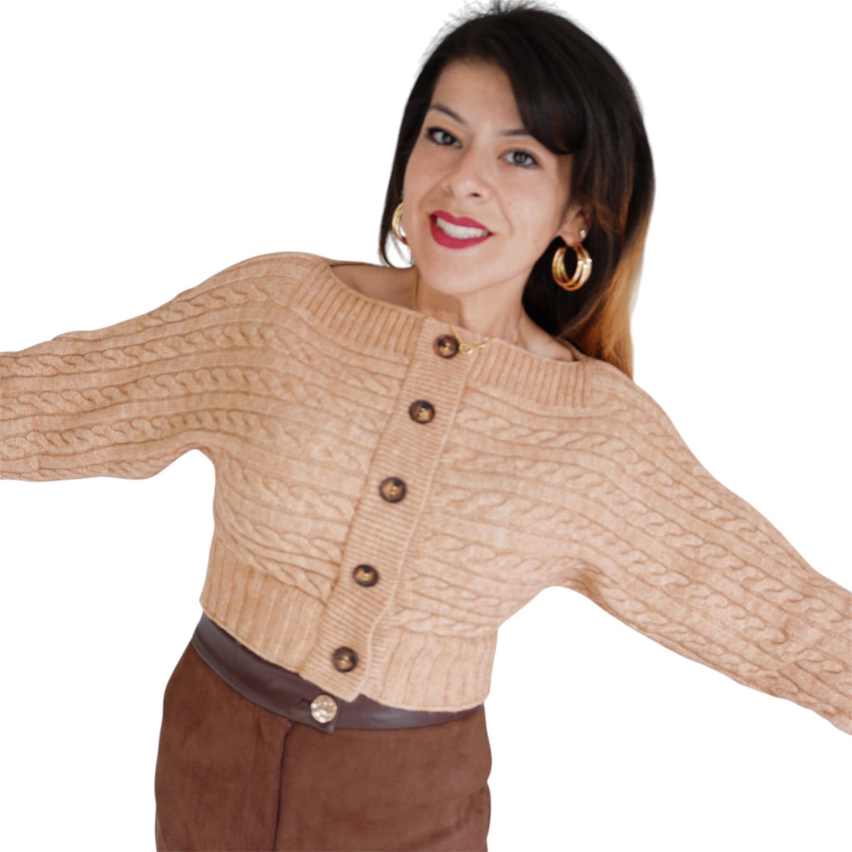 Off- Shoulder Cardigan Sweater Top