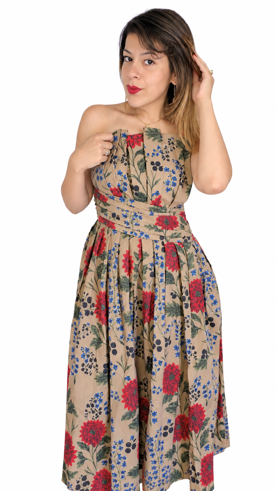 Beatrice Midi Dress in Camel