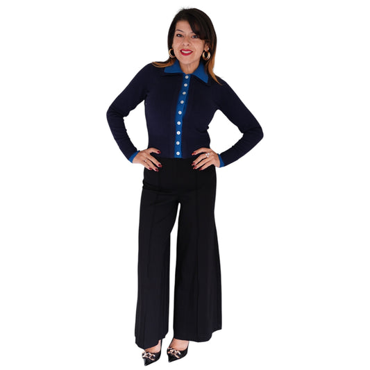 Priscilla Double Layer Polo Cardigan by 525 America