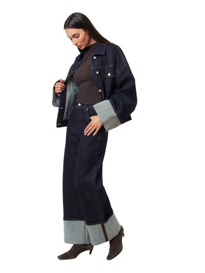 Camryn Cuffed Straight Crop Jeans by HABITUAL