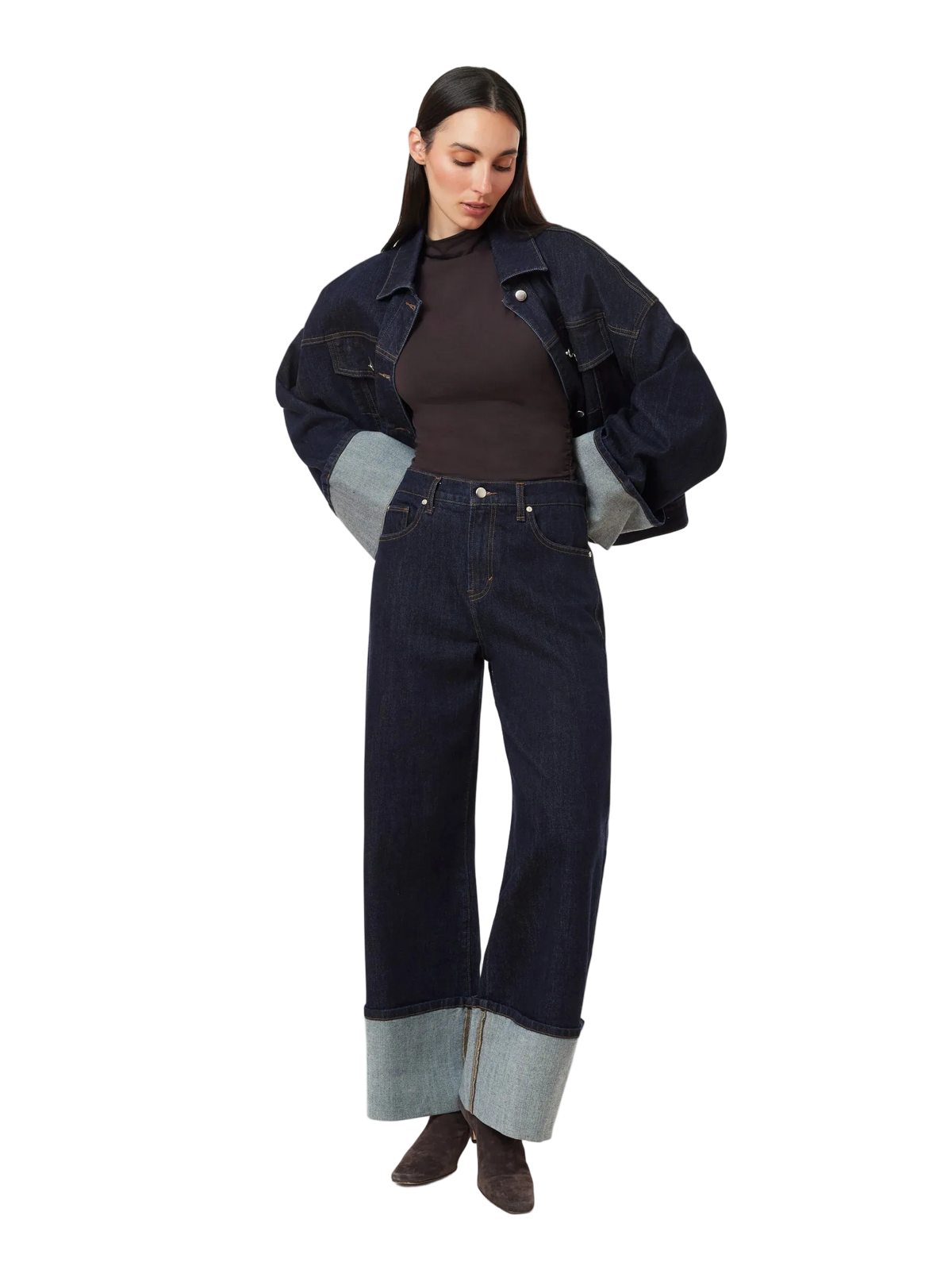 Camryn Cuffed Straight Crop Jeans by HABITUAL