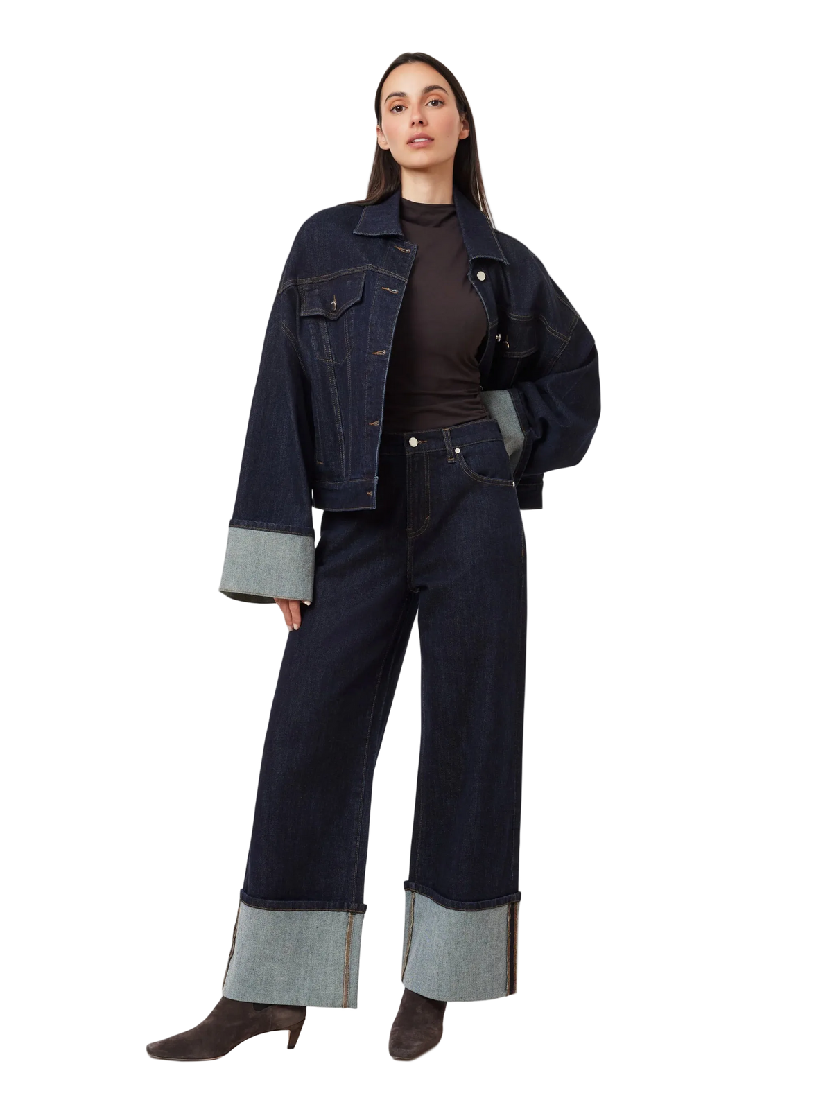Camryn Cuffed Straight Crop Jeans by HABITUAL