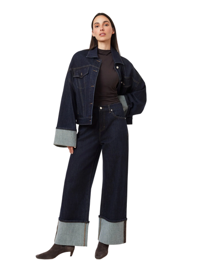 Camryn Cuffed Straight Crop Jeans by HABITUAL