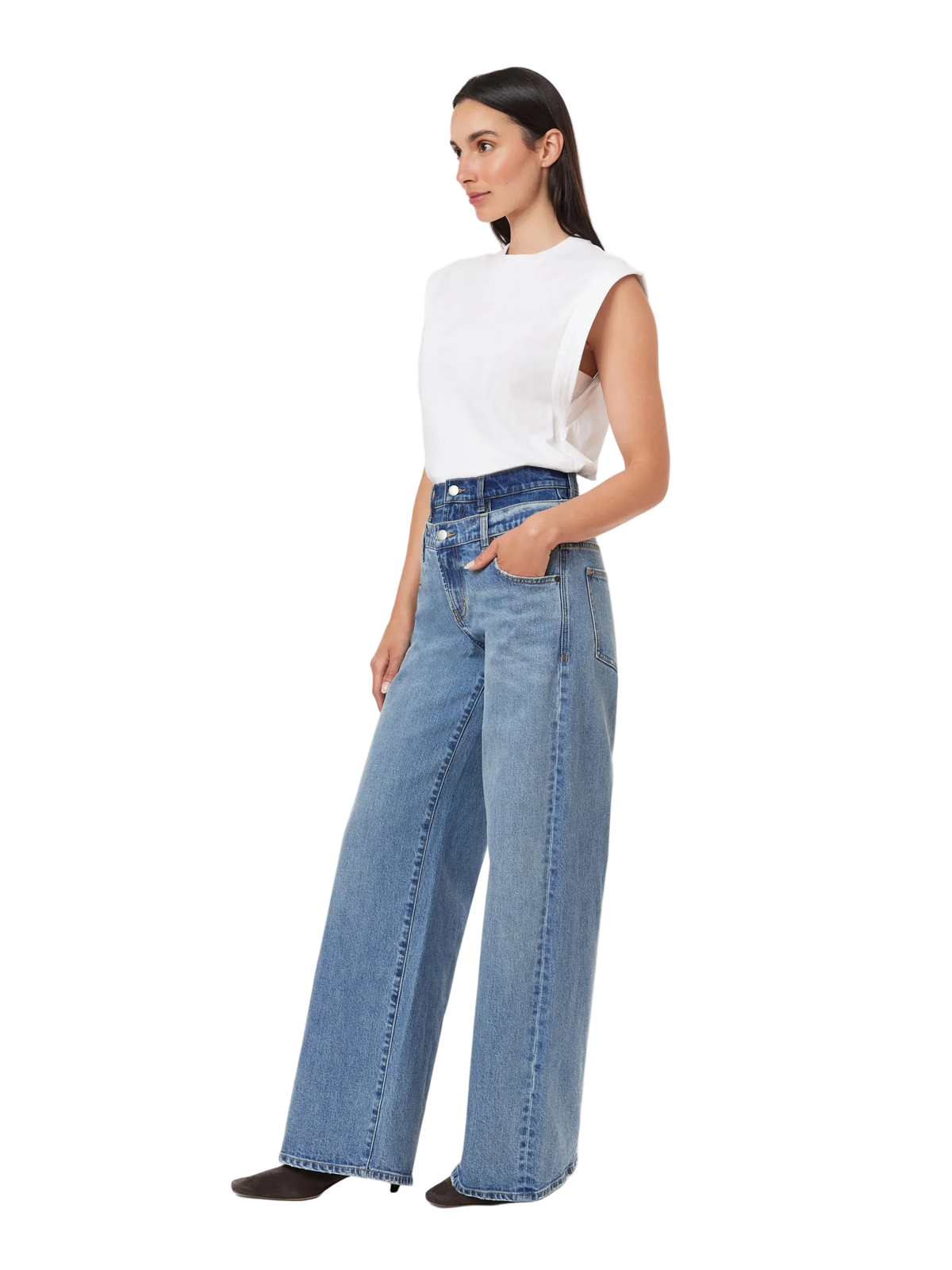Gemma Double Waistband Wide Leg Slouch by HABITUAL