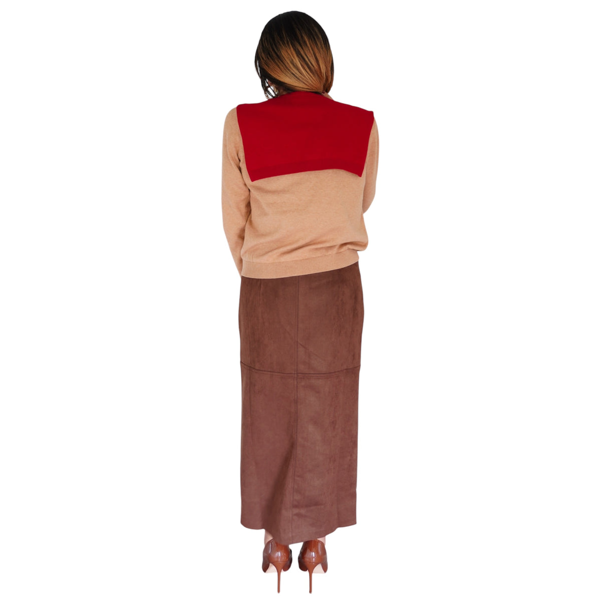 Cerise: Cotton Shawl V- Neck Pullover by 525 America