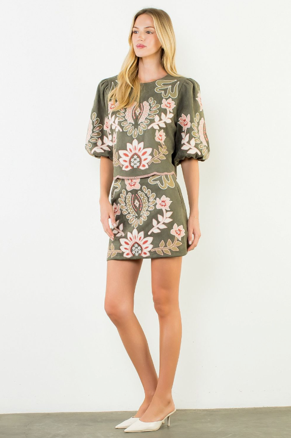 The Heirloom Garden Suede Top by THML