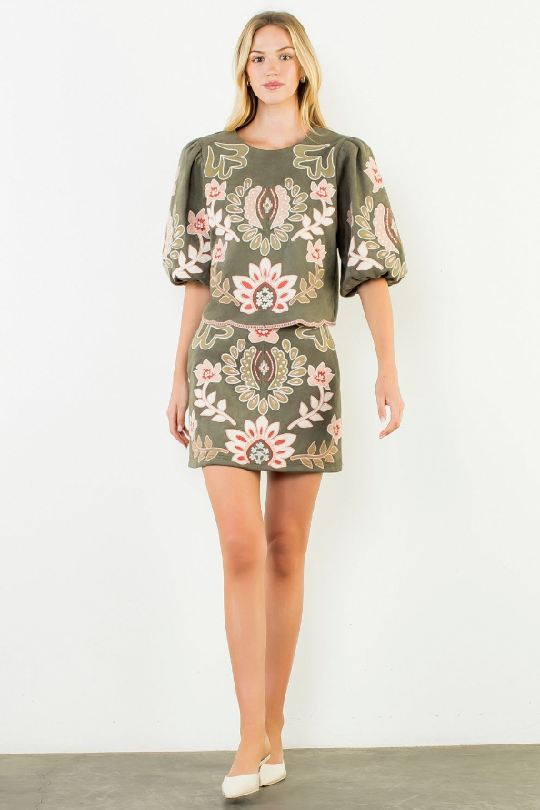 The Heirloom Garden Suede Top by THML