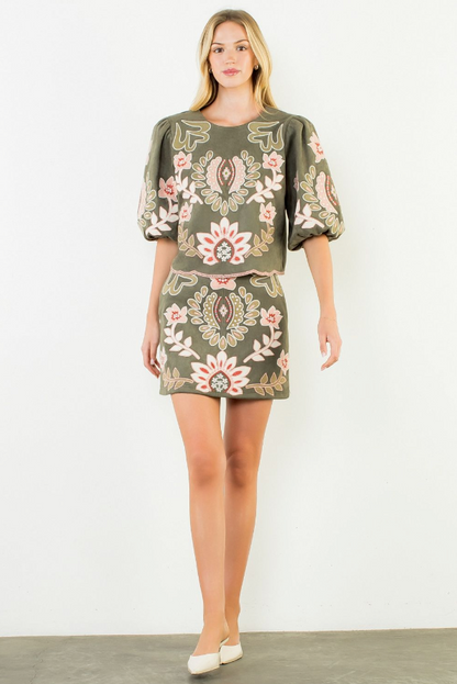 The Heirloom Garden Suede Top by THML