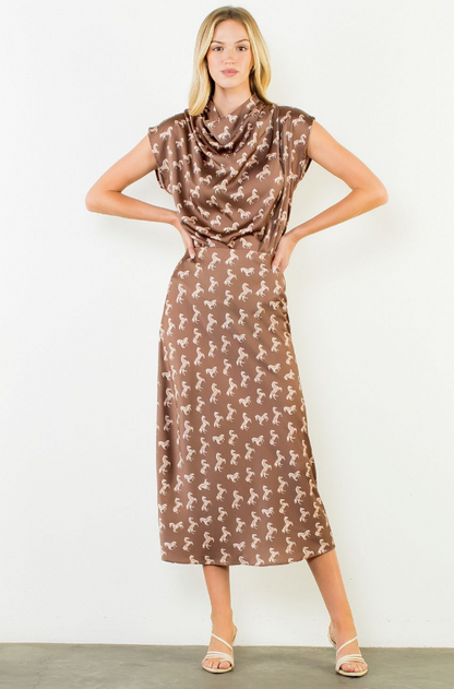 Belmont Equestrian Midi Skirt in Brown by THML
