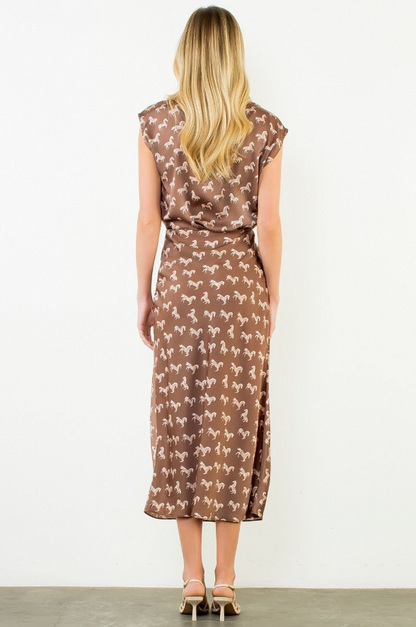 Belmont Equestrian Midi Skirt in Brown by THML
