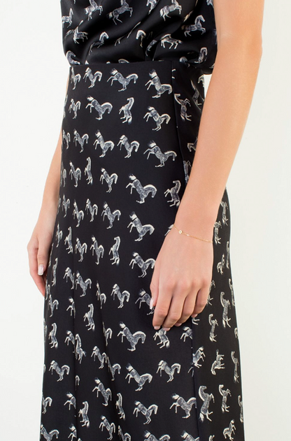 Belmont Equestrian Midi Skirt in Black by THML