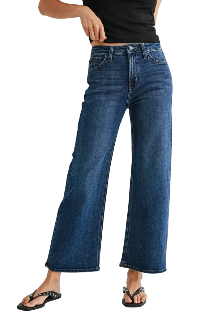 The Classic Slim Wide Leg - Dark Denim