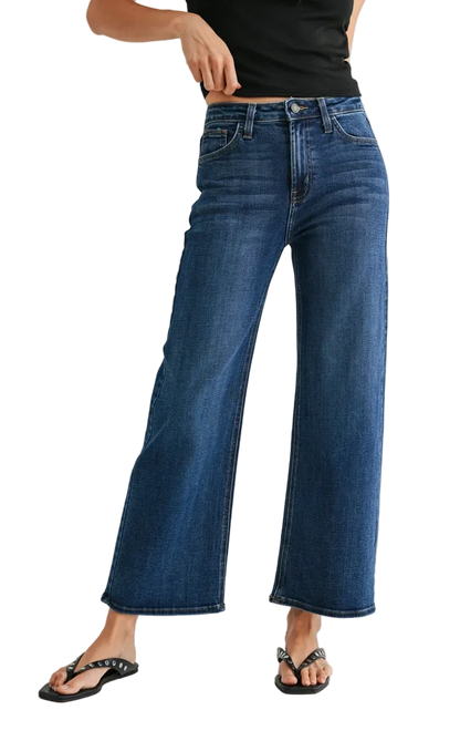 The Classic Slim Wide Leg - Dark Denim