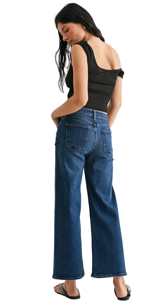 The Classic Slim Wide Leg - Dark Denim