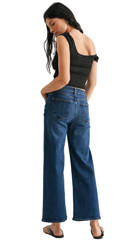 The Classic Slim Wide Leg - Dark Denim